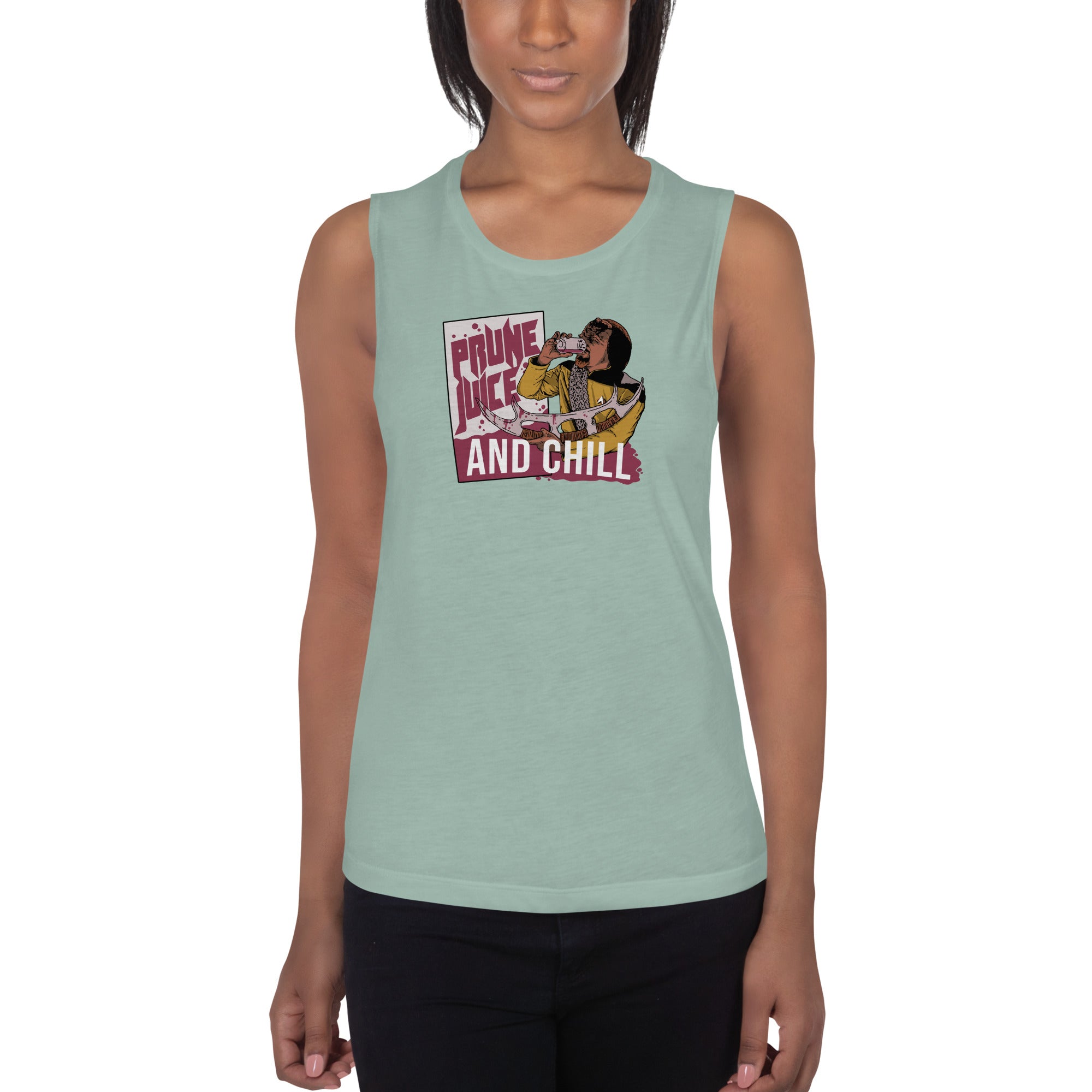 Prune Juice and Chill - Ladies’ Muscle Tank